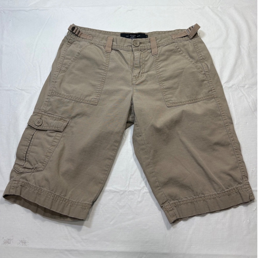 Calvin Klein Jeans Womens Tan Cotton Ripstop Cargo Shorts Size 4 Utility Cinch